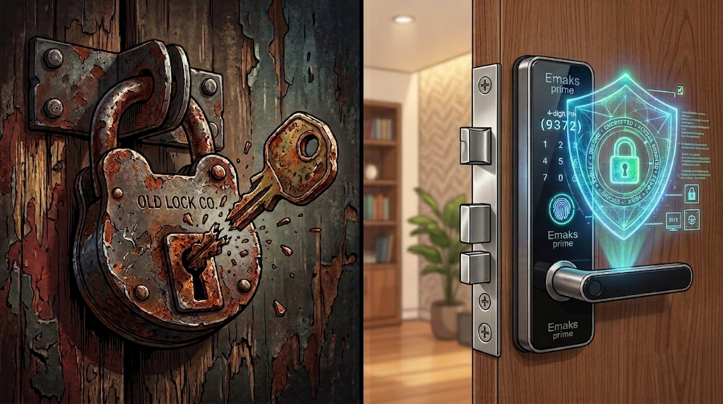 Emaks prime smart lock vs old lock